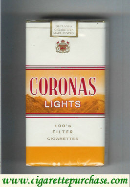 Coronas Lights 100s cigarettes filter